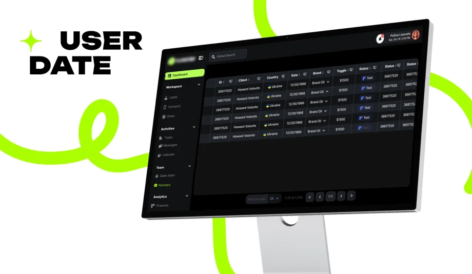 CRM platform, screen 3