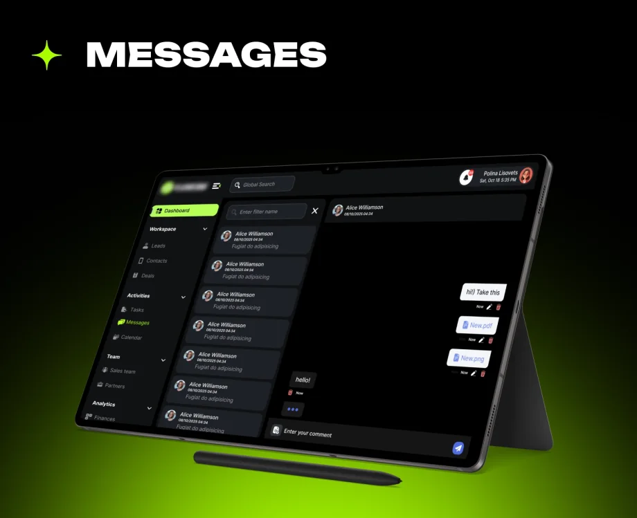 CRM platform, screen 7